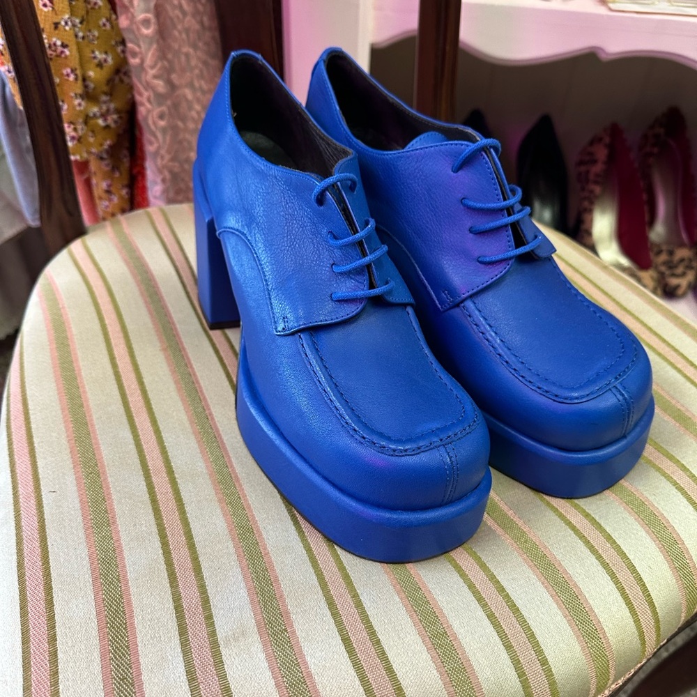 L'intervalle Blue Women's Chunky Platform Shoes Size 9.5/40